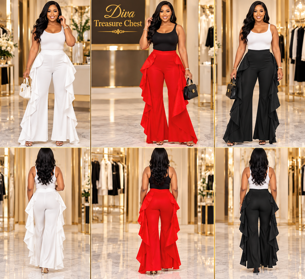 Ruffle Hem Pant Plus Size