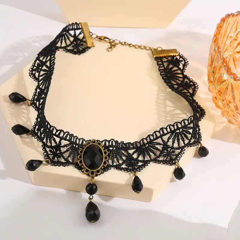 Tassel Crystal Lace Necklace