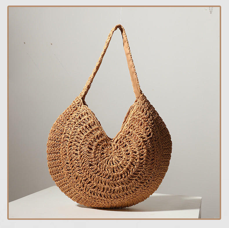 Straw Round Tote