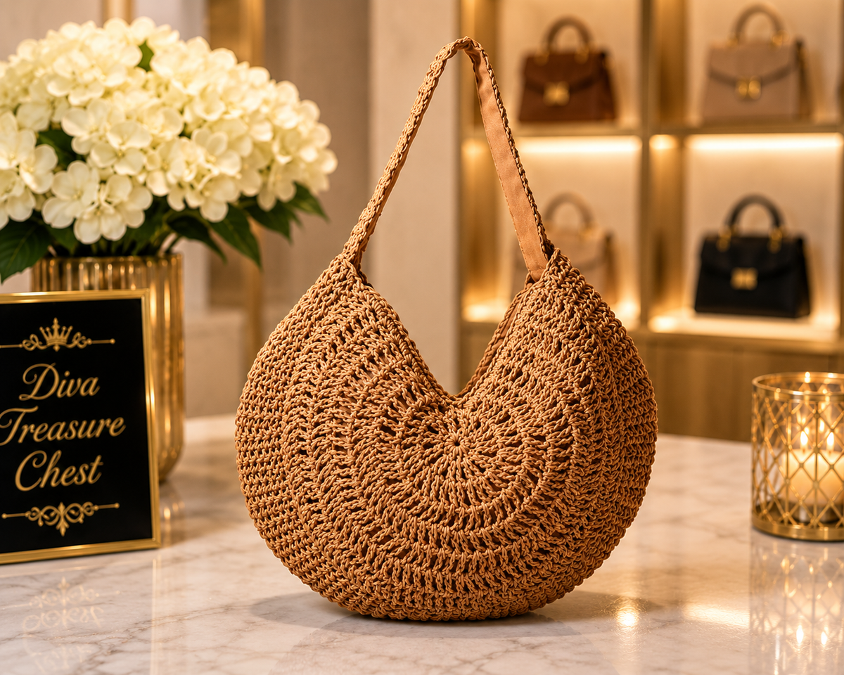 Straw Round Tote