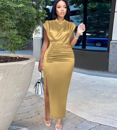Satin Split Dress