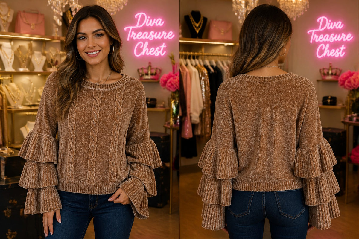 Ruffle Sleeve Sweater