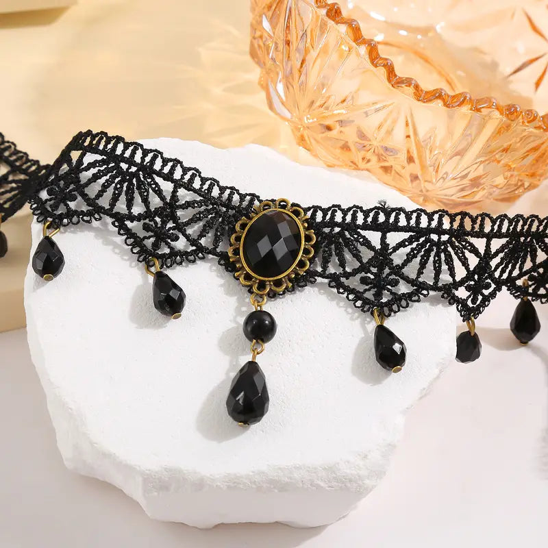 Tassel Crystal Lace Necklace