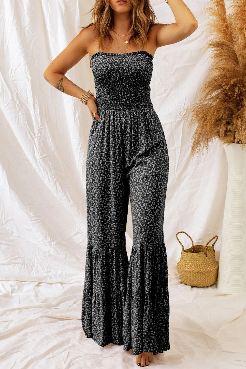 Smocked Bodice Jumpsuit