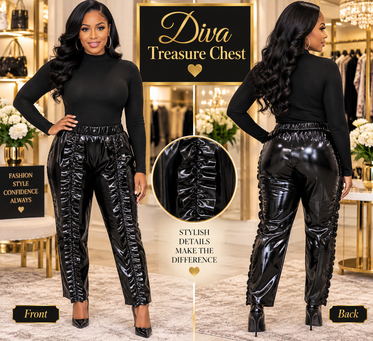 Midnight Glam Ruched Pants
