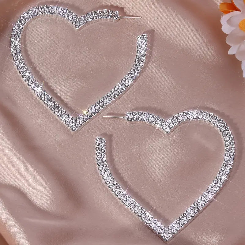 Heart Rhinestone Hoop