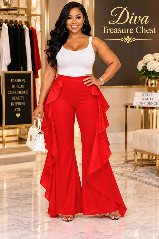 Ruffle Hem Pant Plus Size