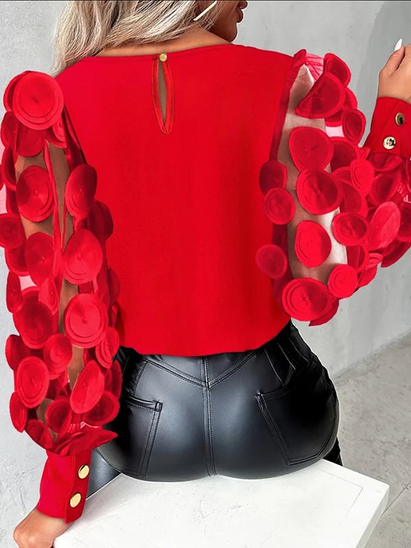 Mesh Polka Dot Top