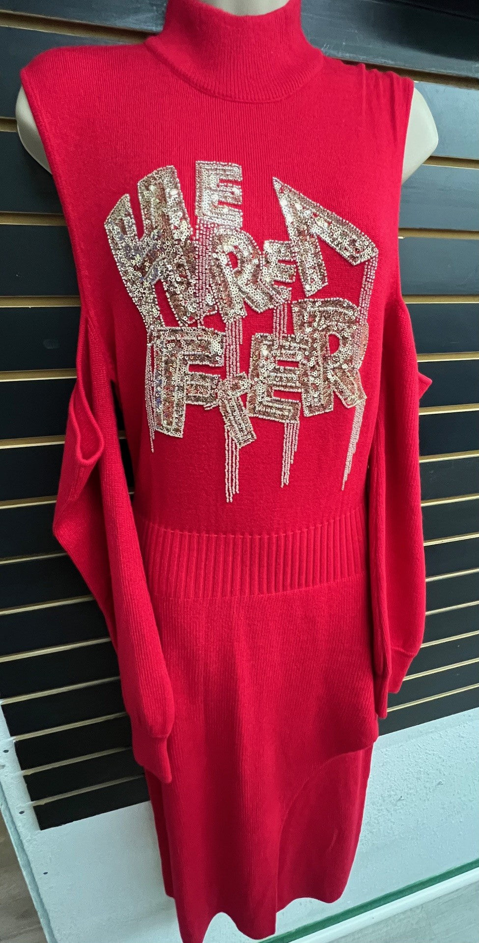 RED SWEATER DRESS