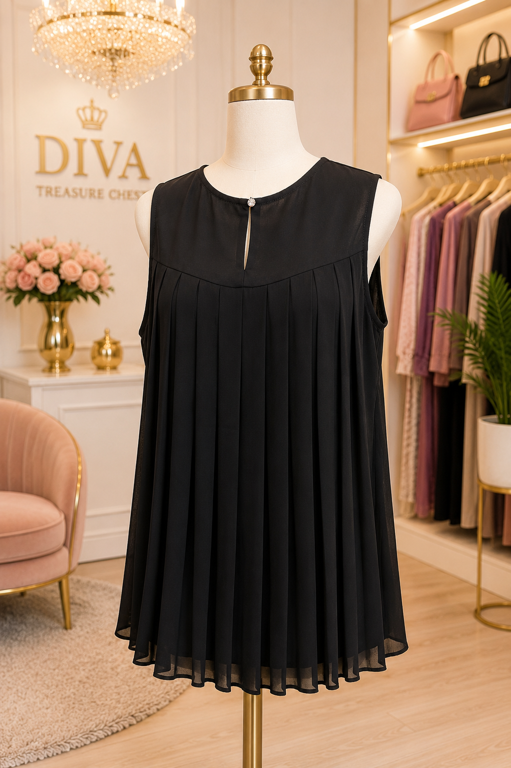 EESOME BACK PLEAT TANK