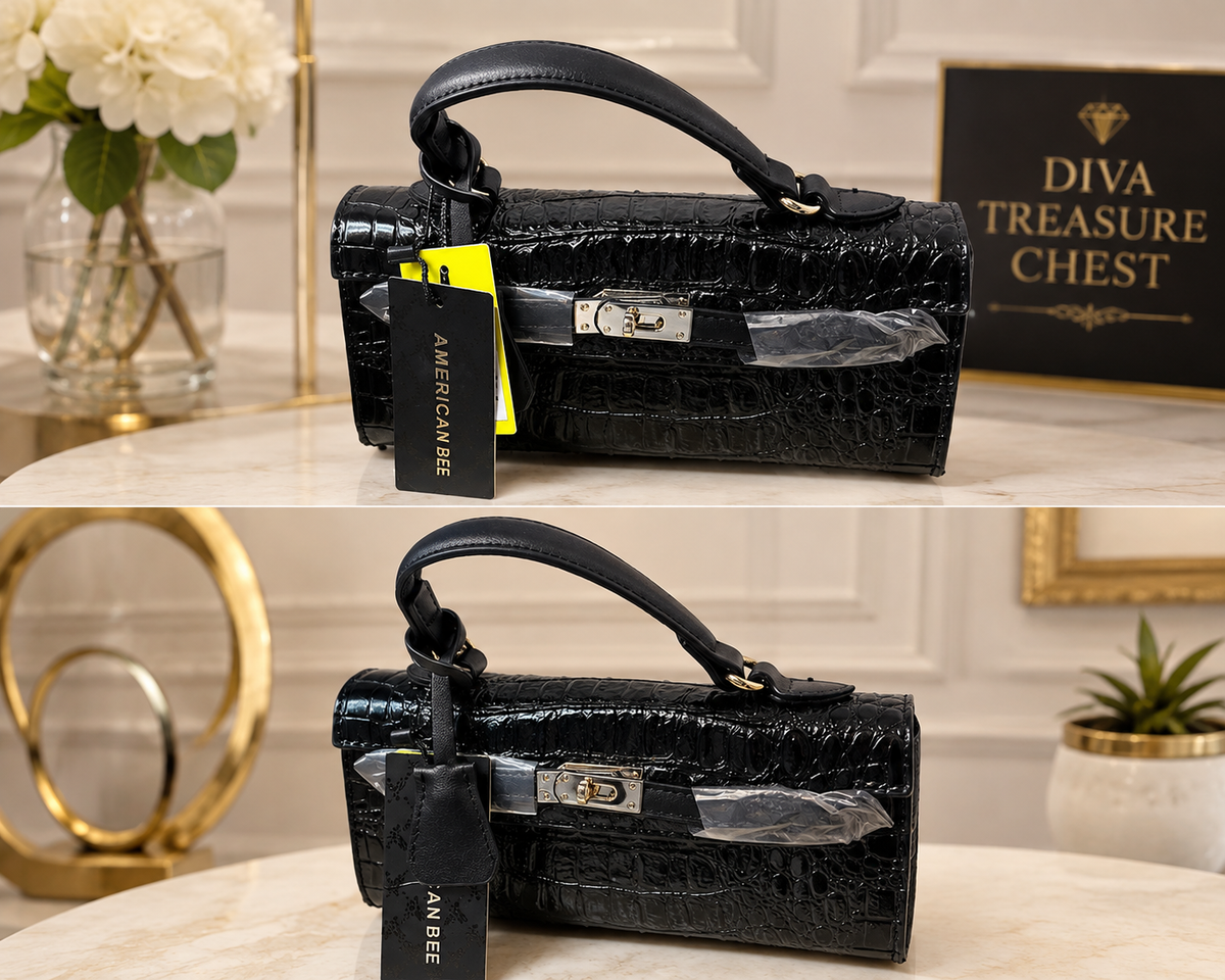 Croco Boxy Satchel