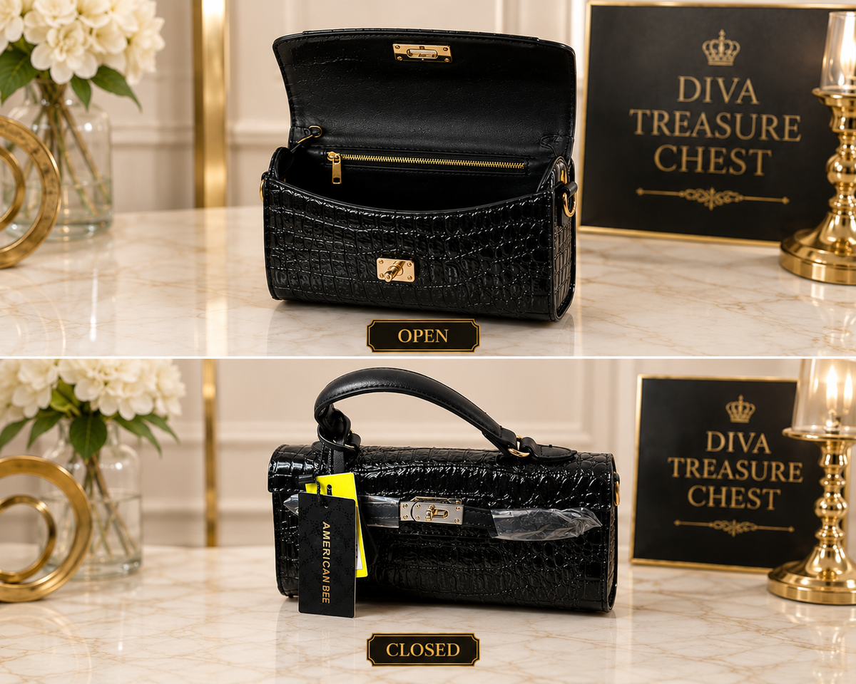 Croco Boxy Satchel