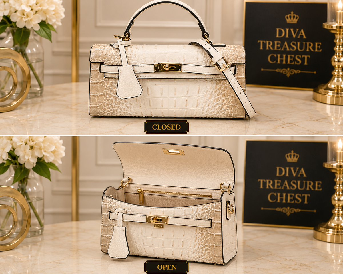 Croco Boxy Satchel