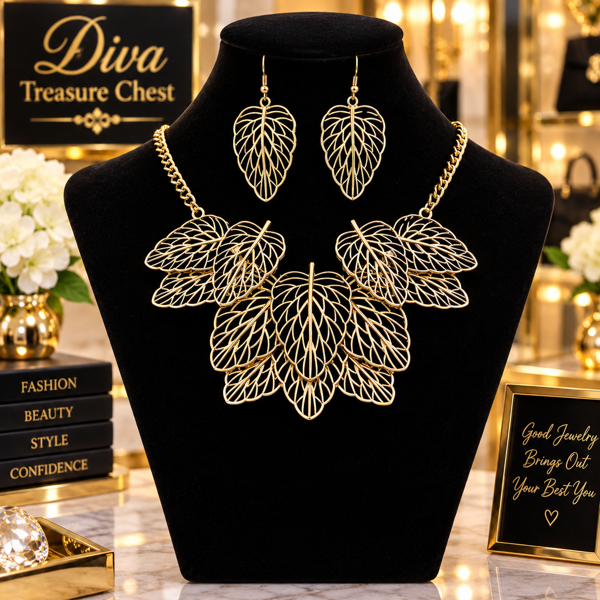 Hollow Leaf Necklace