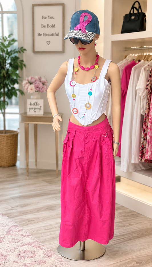 FUCHSIA FLAIR MAXI SKIRT