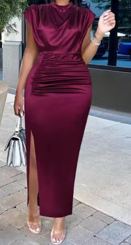 Satin Split Dress